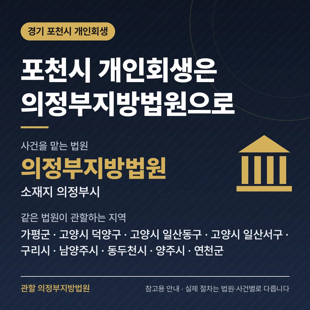 경기 포천시 개인회생 관할 법원 — 의정부지방법원